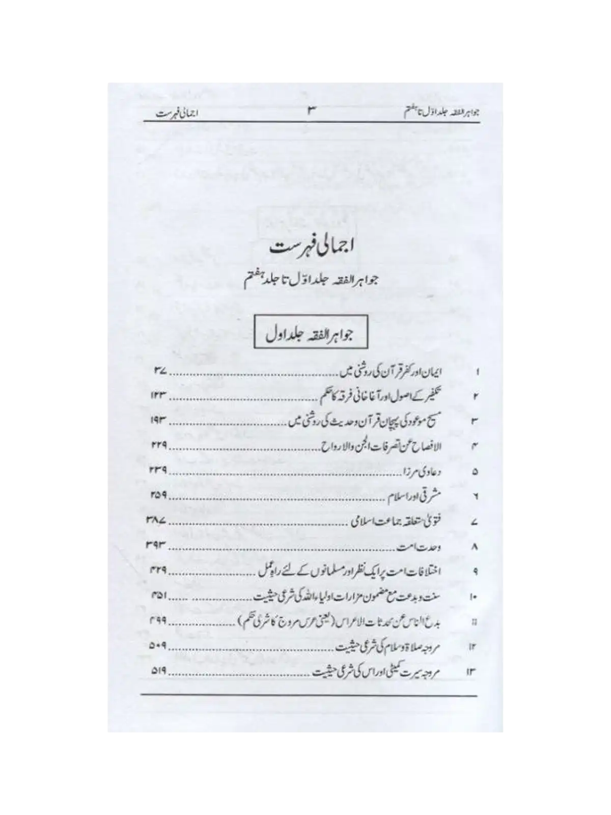 Jawahir al-Fiqh index