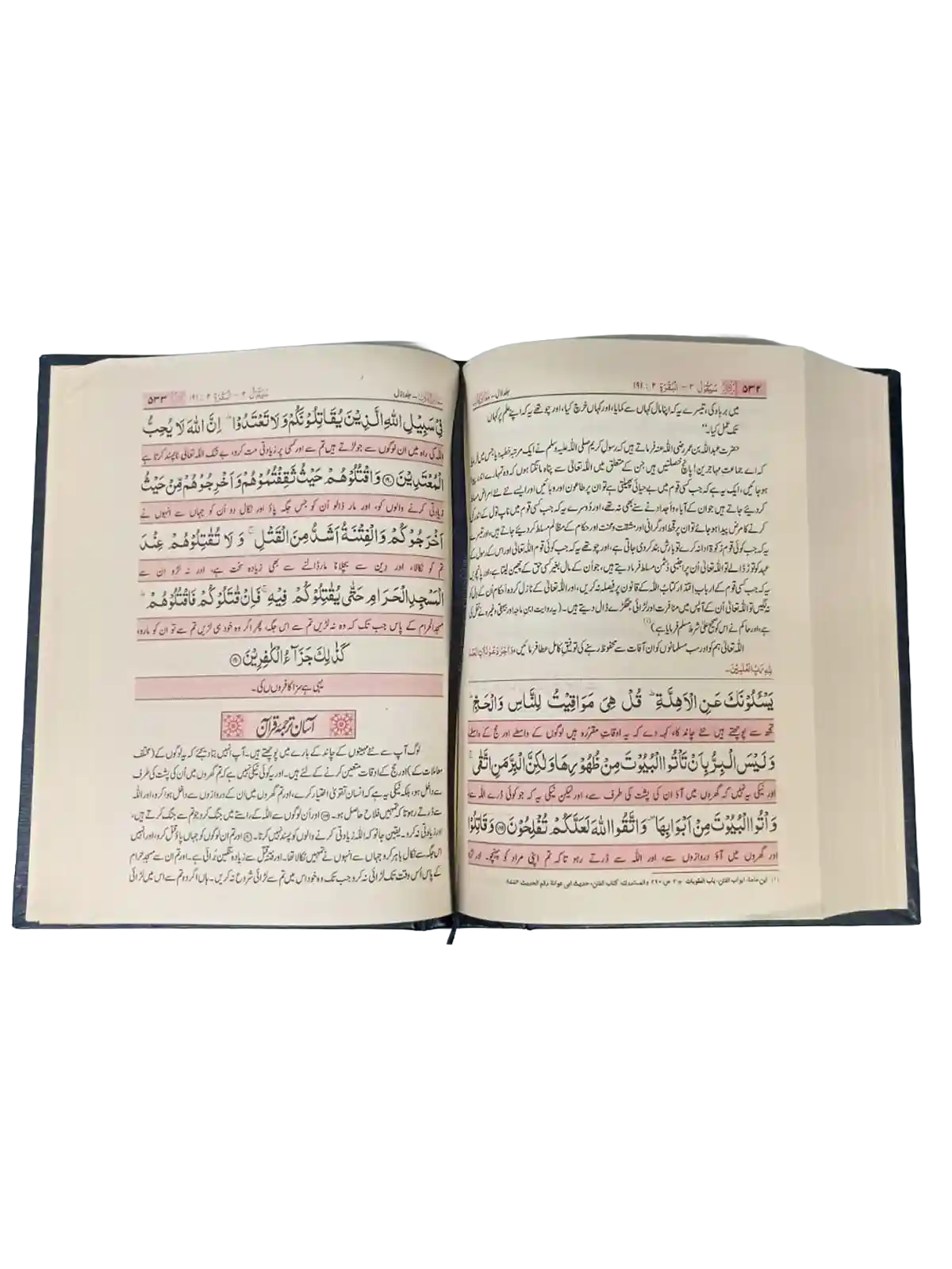 two pages maariful quran Shafi Usmani Urdu Tarjuma and Tafseer